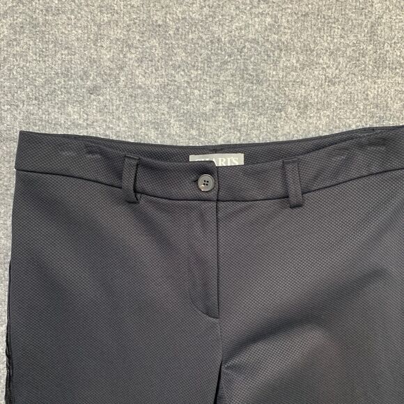 Sharis Place Pants Women 44 US 14/16 Black Grey Ponte Velvet Side Panel Trousers - Picture 4 of 13